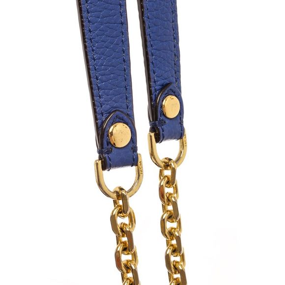 MCM Blue Leather Chain Shoulder Bag - Picture 5 of 8